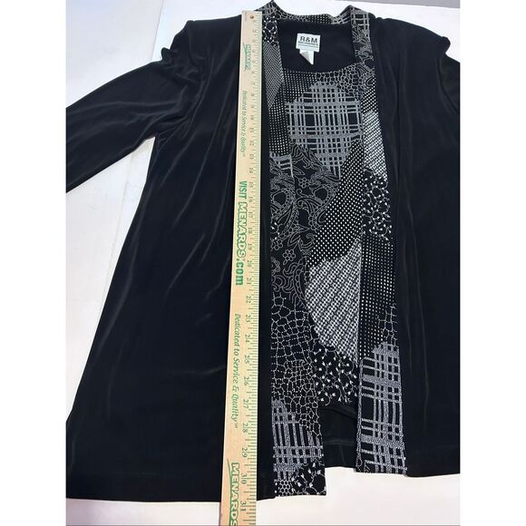 R & M Richards Black & White Printed Tunic Top & Jacket Overlay Size 18 - Picture 10 of 12
